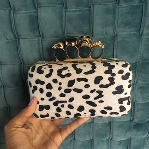 Dalmatian print clutch